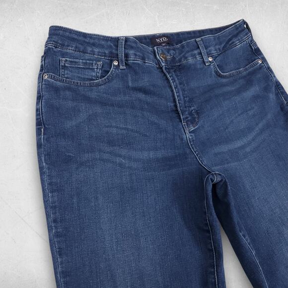 NYDJ Marilyn Jeans Women 14 Blue Straight Leg Lift x Tuck Technology Sustainable - Picture 2 of 13